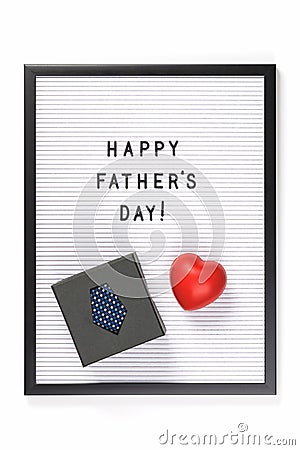 Happy father`s day text on letter board isolated on white Stock Photo