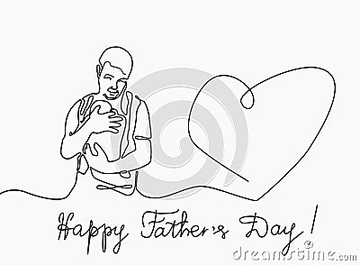 Happy father's day vector illustration with handwritten lettering. Vector Illustration