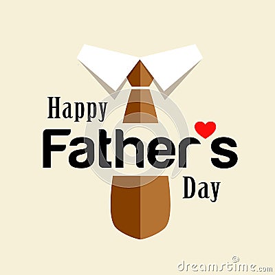 Happy fathers day brown necktie design Vector Illustration