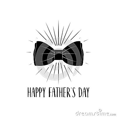 Happy fathers day card. Bow tie accessory. Dad greeting. Vector. Vector Illustration