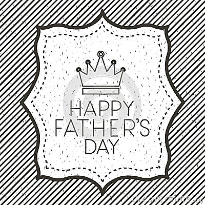 Happy fathers day card with king crown Vector Illustration