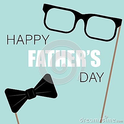 happy fathers day greeting card photo set Vector Illustration