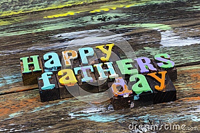 Happy fathers day fun holiday greeting family dad daddy message Stock Photo