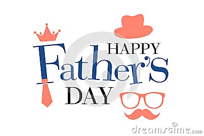 Happy fathers day greeting Vector Illustration