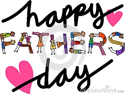 Happy Fathers Day Kids Title Text Stock Photo