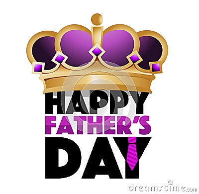 happy fathers day king crown sign Stock Photo