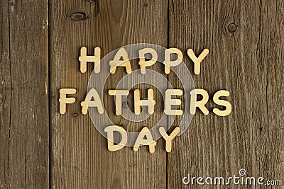Happy Fathers Day message on wood Stock Photo