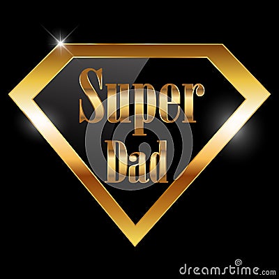 Happy fathers day, super dad greeting card with super hero Vector Illustration