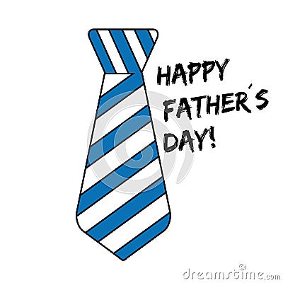 Happy Fathers Day - Tie With Stripes - Vector Icon - Isolated On White Stock Photo