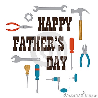 Happy fathers day with tools Stock Photo