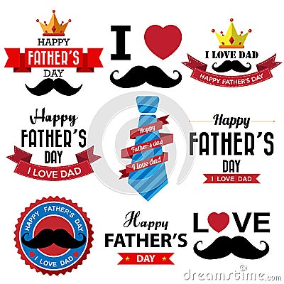 Happy fathers day vintage retro type font Vector Illustration