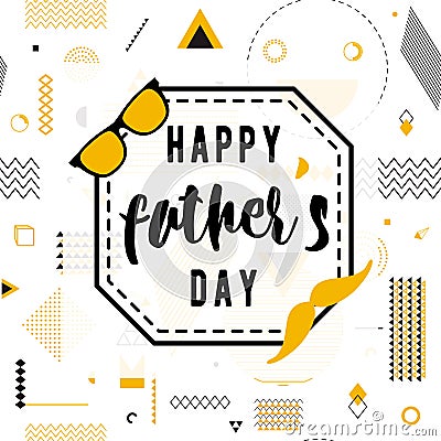 Happy fathers day wishes design vector background Vector Illustration