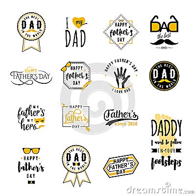 Happy fathers day wishes overlay Vector Illustration