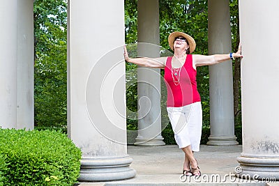 Happy Feel Good grandma Stock Photo