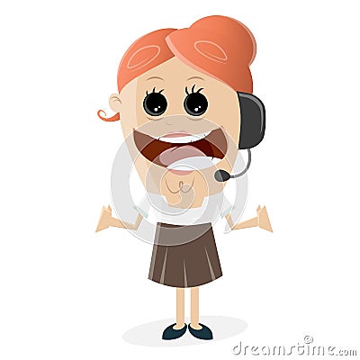 Happy female callcenter agent Vector Illustration