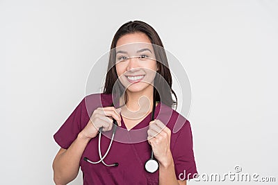 Nurse In Scrubs Stock Photo