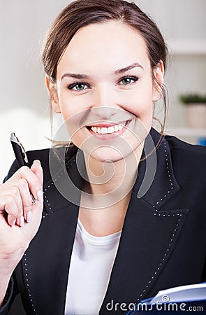 Happy female recruiter Stock Photo