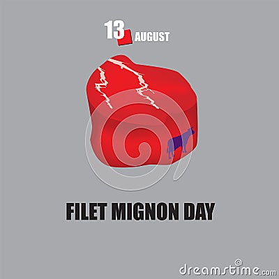 Happy Filet Mignon Day Vector Illustration