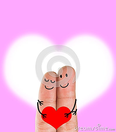 A happy finger couple in love Stock Photo