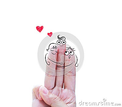 Happy finger family. Stock Photo