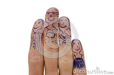 Happy fingers family Stock Photo