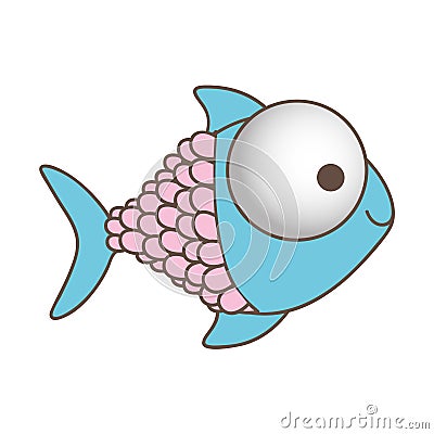 happy fish cartoon icon Cartoon Illustration