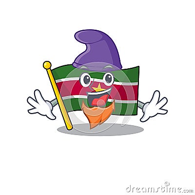 Happy flag suriname with the elf cartoon Vector Illustration