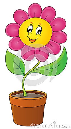 Happy flower theme image 5 Vector Illustration