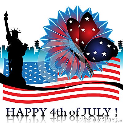 Happy Fourth of July Vector Illustration