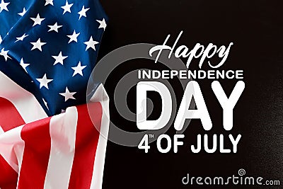 Happy Fourth of July USA Flag - Image Stock Photo