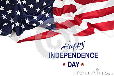 Happy Fourth of July USA Flag - Image Stock Photo