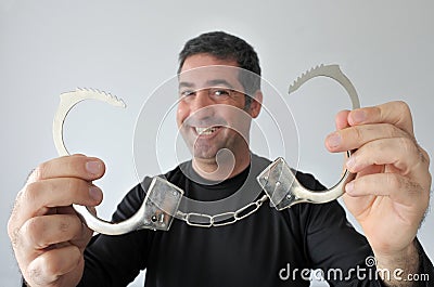 Happy free man Stock Photo