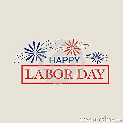 Happy freedom labor day logo, flat style Vector Illustration