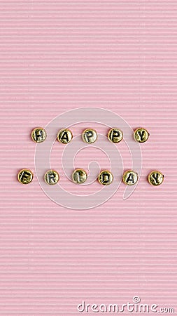 HAPPY FRIDAY beads word Stock Photo