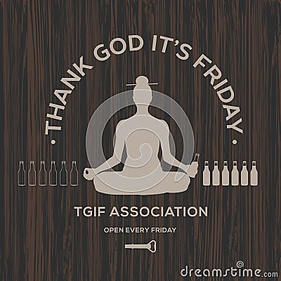 Happy Friday, thank God it is Friday Vector Illustration