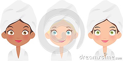 Friends Chilling Out on a spa day Vector Illustration