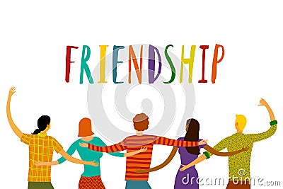 Happy friends together Vector Illustration