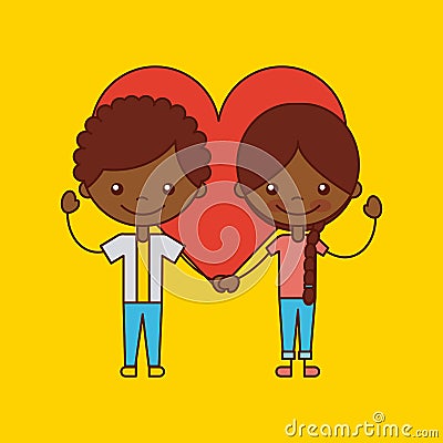 Happy friendship children Vector Illustration