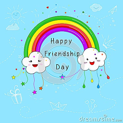 Happy Friendship Day card design Vector Illustration