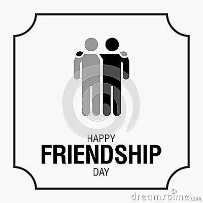 Happy Friendship Day text for friends greeting card Vector Illustration