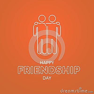 Happy Friendship Day text for friends greeting card Vector Illustration