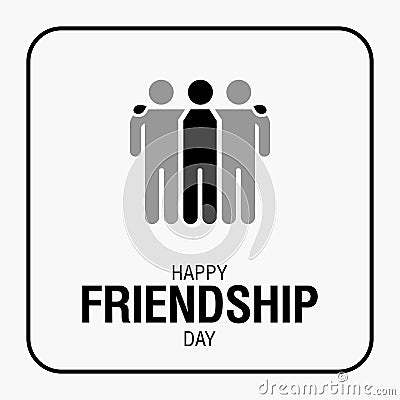 Happy Friendship Day text for friends greeting card Vector Illustration