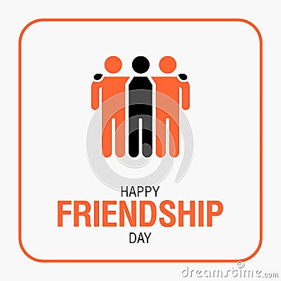 Happy Friendship Day text for friends greeting card Vector Illustration