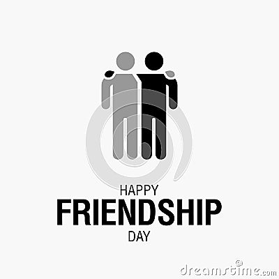 Happy Friendship Day text for friends greeting card Vector Illustration