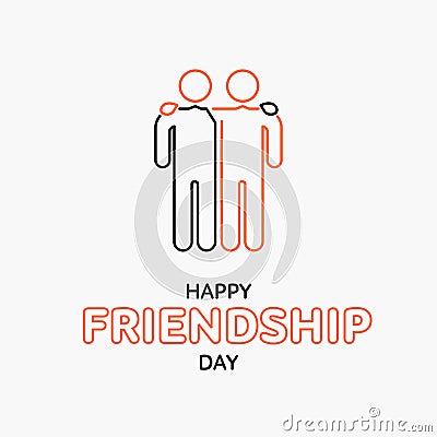 Happy Friendship Day text for friends greeting card Vector Illustration