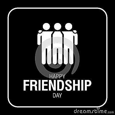 Happy Friendship Day text for friends greeting card Vector Illustration