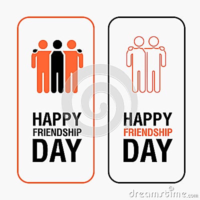 Happy Friendship Day text for friends greeting card Vector Illustration