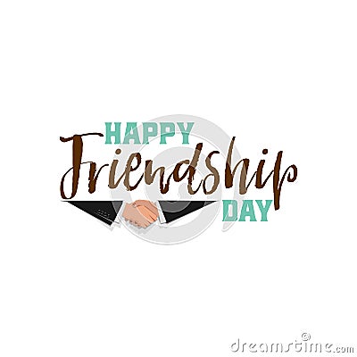 Happy Friendship day. Vector typographic colorful design. Badges for your holiday design postcards, posters. Vector Illustration