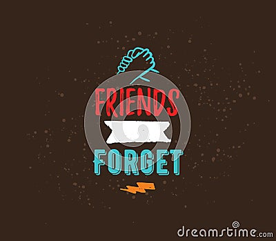 Happy Friendship day vector typographic design. Vector Illustration