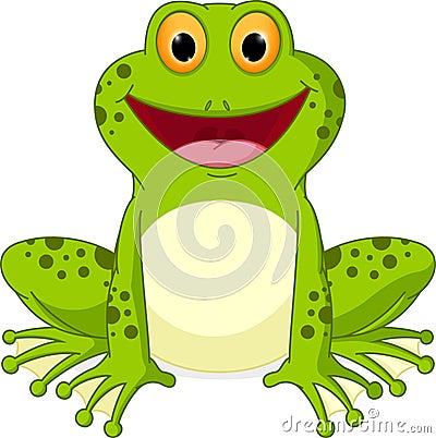 Happy Frog cartoon Vector Illustration